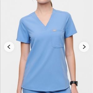 FIGS ceil blue scrub top